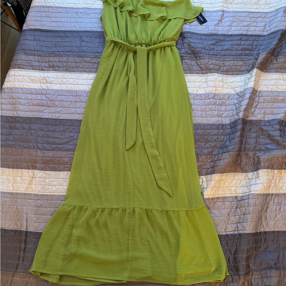 Tacera Lime Green summer maxi Dress